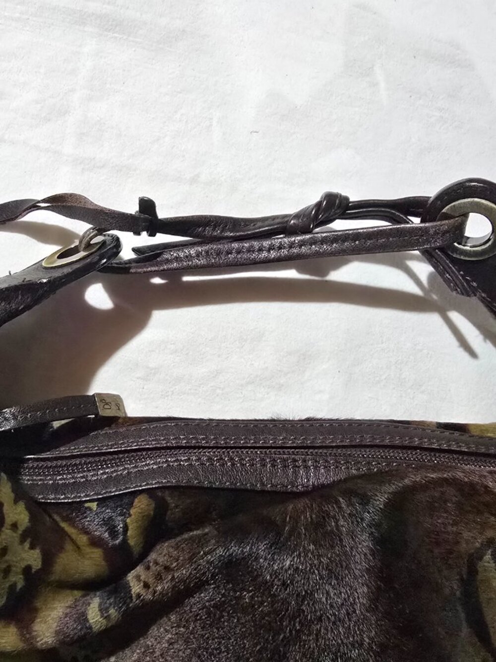 Donald J Pliner Couture Calf Hair Snake Print Handbag Luxe Italian Shoulder Bag - Picture 5 of 16